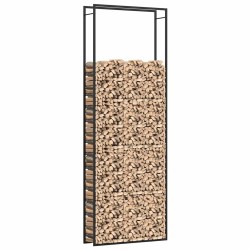 Portant de bois de chauffage Noir mat 110x28x312 cm Acier 561774561774