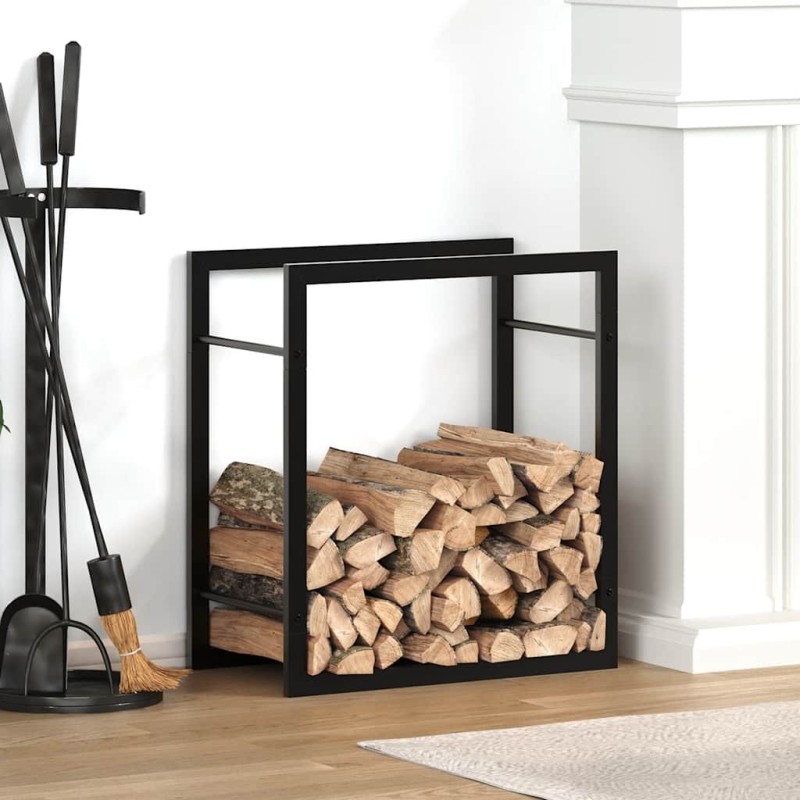 Portant de bois de chauffage Noir mat 50x28x56 cm Acier 561778561778
