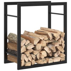 Portant de bois de chauffage Noir mat 50x28x56 cm Acier 561778561778