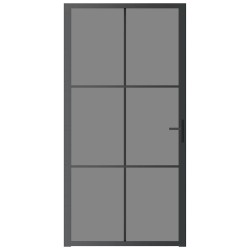 Porte intérieure 102,5x201,5 cm Noir Verre ESG et aluminium 561780561780
