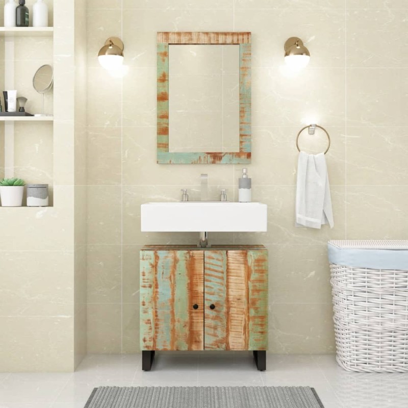 Miroir 70x50 cm bois massif de récupération et verre 561799561799