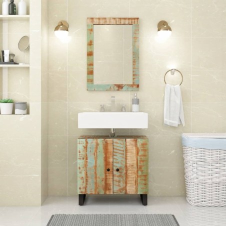 Miroir 70x50 cm bois massif de récupération et verre 561799561799
