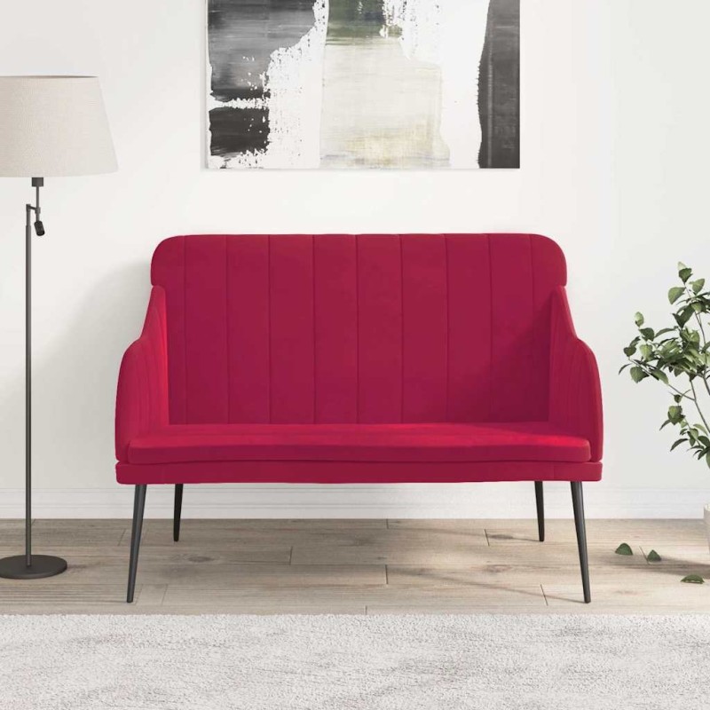 Banc Rouge bordeaux 110x76x80 cm Velours 561801561801