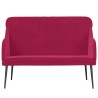 Banc Rouge bordeaux 110x76x80 cm Velours 561801561801
