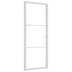 Porte intérieure 83x201,5 cm Blanc Verre ESG et aluminium 561804561804