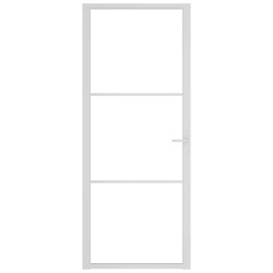 Porte intérieure 83x201,5 cm Blanc Verre ESG et aluminium 561804561804