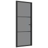 Porte intérieure 83x201,5 cm Noir Verre ESG et aluminium 561815561815