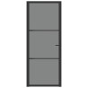 Porte intérieure 83x201,5 cm Noir Verre ESG et aluminium 561815561815