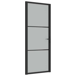 Porte intérieure 83x201,5 cm Noir Verre mat et aluminium 561855561855