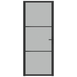 Porte intérieure 83x201,5 cm Noir Verre mat et aluminium 561855561855