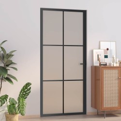 Porte intérieure 93x201,5 cm Noir Verre mat et aluminium 561857561857