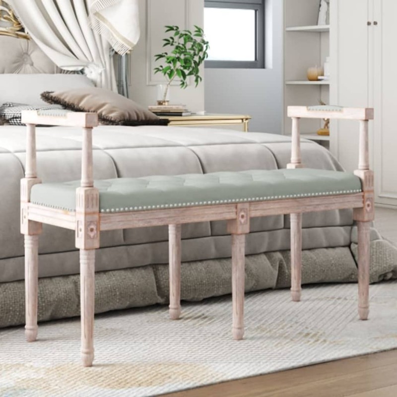 Banc Gris clair 110x40x70 cm Velours 561903561903
