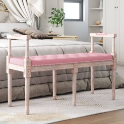 Banc Rose 110x40x70 cm Velours 561915561915