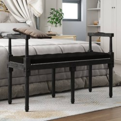 Banc Noir 110x40x70 cm Velours 561916561916