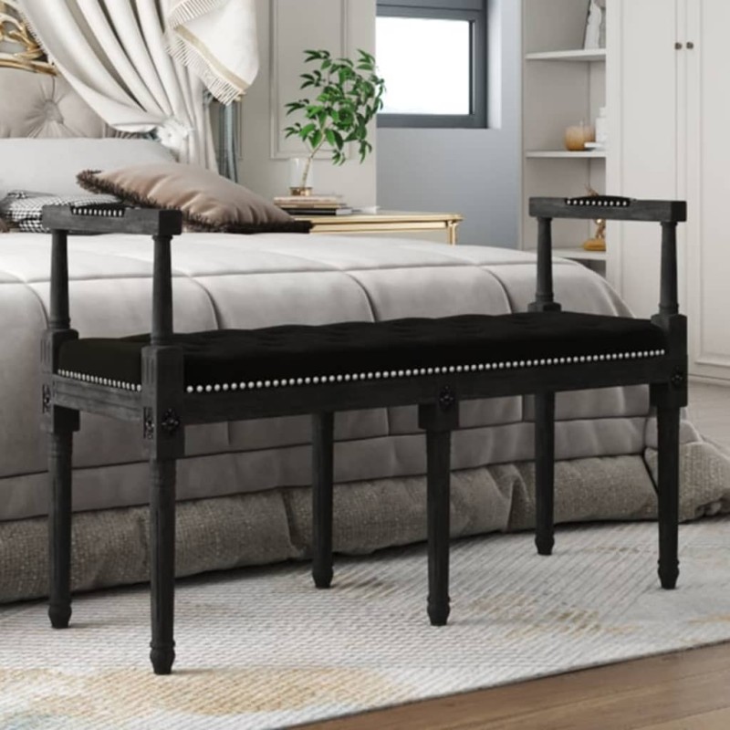 Banc Noir 110x40x70 cm Velours 561916561916