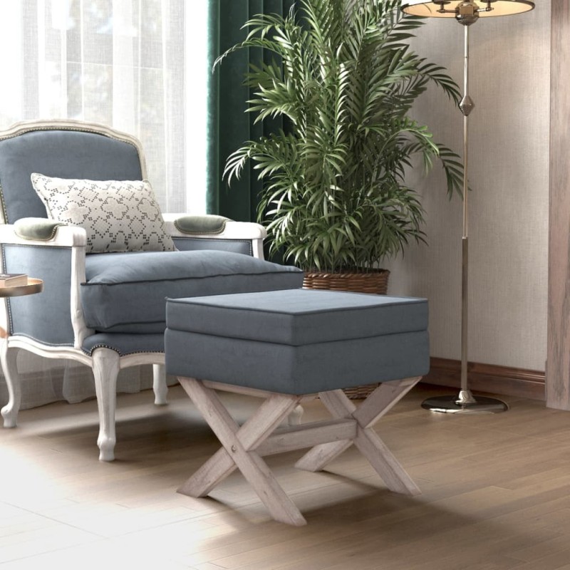 Tabouret de rangement Gris foncé 45x45x49 cm Velours 561928561928