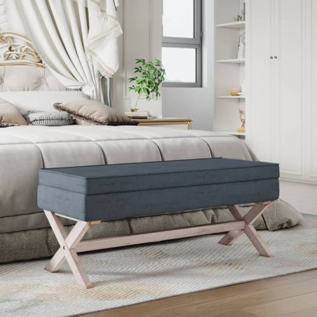 Tabouret de rangement Gris foncé 110x45x49 cm Velours 561930561930