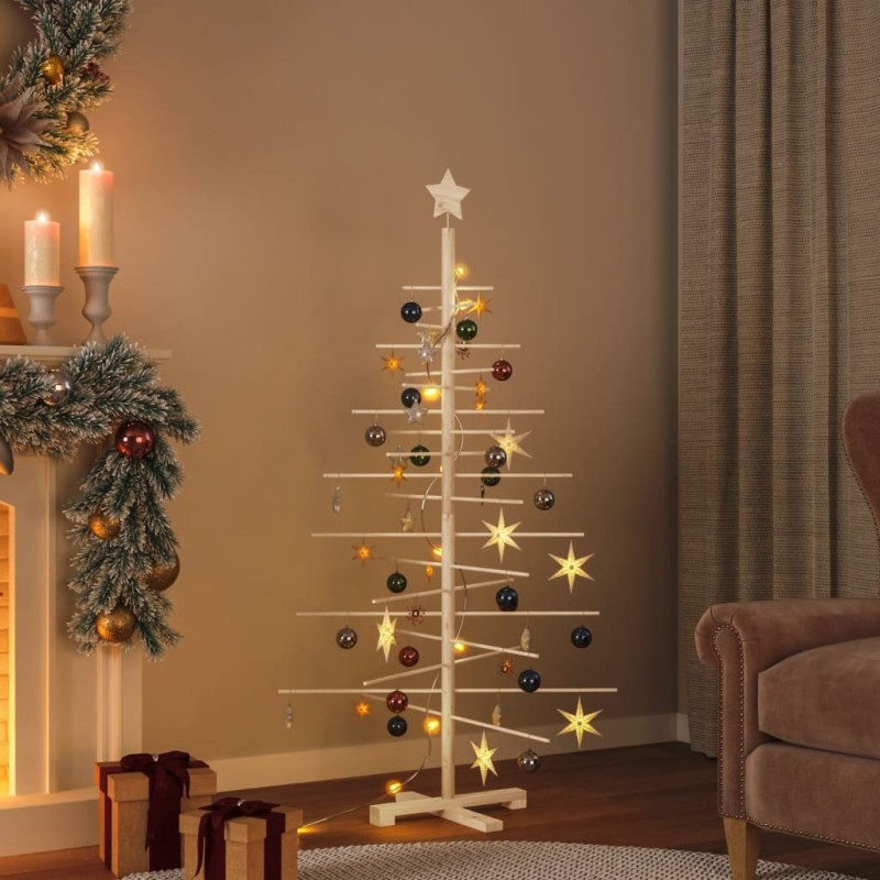 Arbre de Noël en bois pour décoration 150 cm bois massif de pin 561936561936
