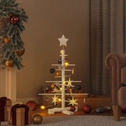 Arbre de Noël en bois pour décoration 75 cm bois massif de pin 561942561942