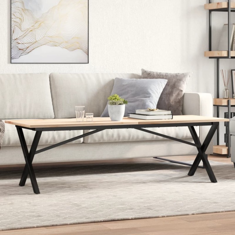 Pieds de table basse cadre en X 140x30x43 cm acier 561946561946