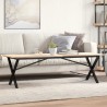 Pieds de table basse cadre en X 140x30x43 cm acier 561946561946