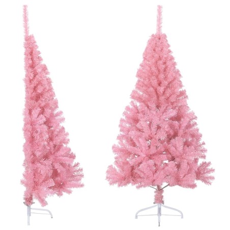 Demi sapin de Noël artificiel avec support Rose 150 cm PVC 561962561962