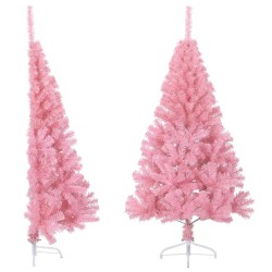 Demi sapin de Noël artificiel avec support Rose 120 cm PVC 561964561964