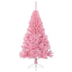 Demi sapin de Noël artificiel avec support Rose 120 cm PVC 561964561964