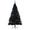 Demi sapin de Noël artificiel avec support Noir 210 cm PVC 561967561967