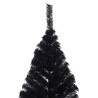 Demi sapin de Noël artificiel avec support Noir 210 cm PVC 561967561967