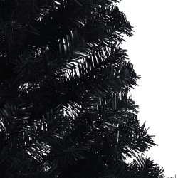 Demi sapin de Noël artificiel avec support Noir 210 cm PVC 561967561967