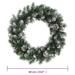 Couronne de Noël avec lumières LED Vert 60 cm PVC 561970561970