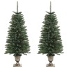 Arbres de Noël artificiels 2 pcs et couronne, guirlande et LED 561975561975