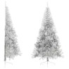 Demi sapin de Noël artificiel avec support argenté 210 cm PET 561976561976