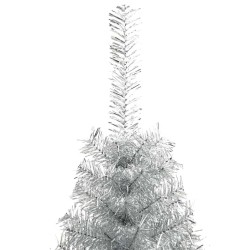 Demi sapin de Noël artificiel avec support argenté 210 cm PET 561976561976