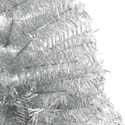 Demi sapin de Noël artificiel avec support argenté 210 cm PET 561976561976