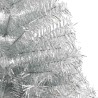 Demi sapin de Noël artificiel avec support argenté 210 cm PET 561976561976