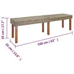 banc Naturel 160 x 35 x 45 cm Bois de mangue massif 561978561978