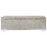 Boîte de rangement Blanc 110 cm Rotin kubu naturel et acajou 561979561979