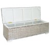 Boîte de rangement Blanc 110 cm Rotin kubu naturel et acajou 561979561979