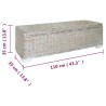 Boîte de rangement Blanc 110 cm Rotin kubu naturel et acajou 561979561979