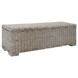 Boîte de rangement Gris 110 cm Rotin kubu naturel et acajou 561980561980