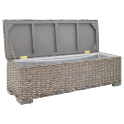 Boîte de rangement Gris 110 cm Rotin kubu naturel et acajou 561980561980