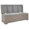 Boîte de rangement Gris 110 cm Rotin kubu naturel et acajou 561980561980