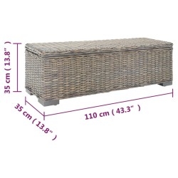 Boîte de rangement Gris 110 cm Rotin kubu naturel et acajou 561980561980