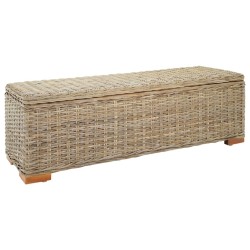 Boîte de rangement 110 cm Rotin kubu naturel et acajou solide 561981561981