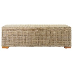 Boîte de rangement 110 cm Rotin kubu naturel et acajou solide 561981561981