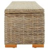Boîte de rangement 110 cm Rotin kubu naturel et acajou solide 561981561981