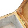 Boîte de rangement 110 cm Rotin kubu naturel et acajou solide 561981561981