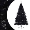Demi sapin de Noël artificiel avec support Noir 180 cm PVC 561983561983